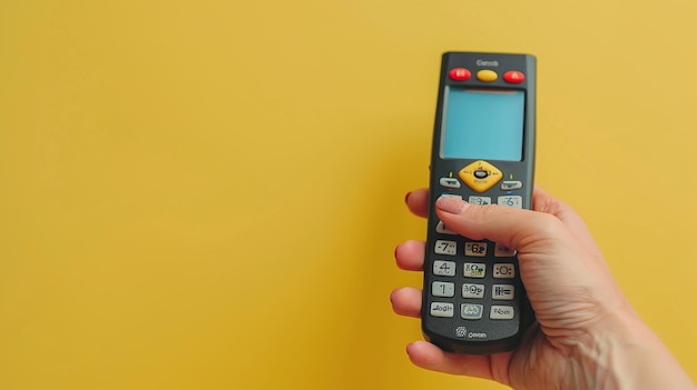 Photo a person holding a calculator with the word  red  on the screen