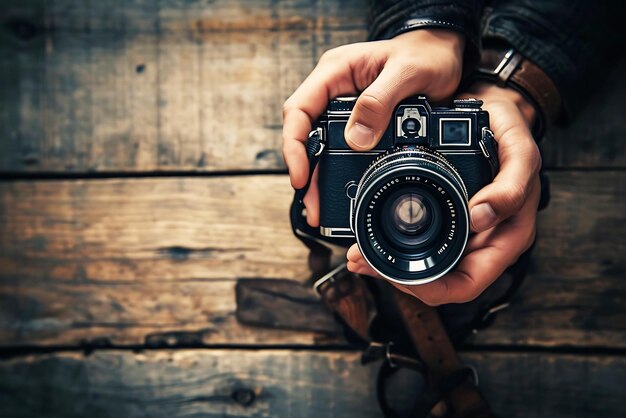 a person holding a camera with the lens up to the camera lens