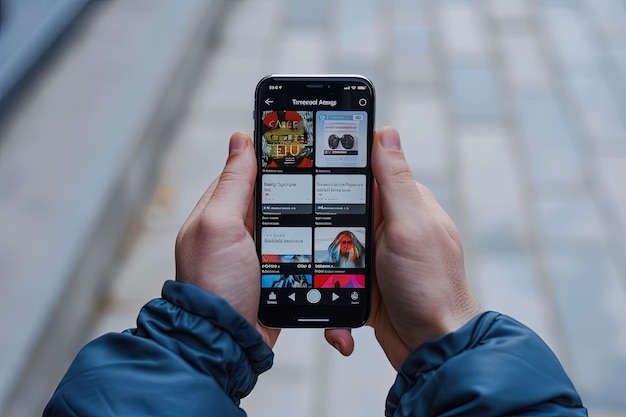 A person holding a cell phone in their hands