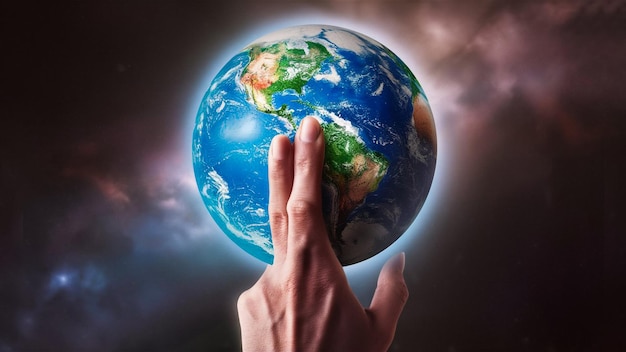 a person holding the earth in their hands