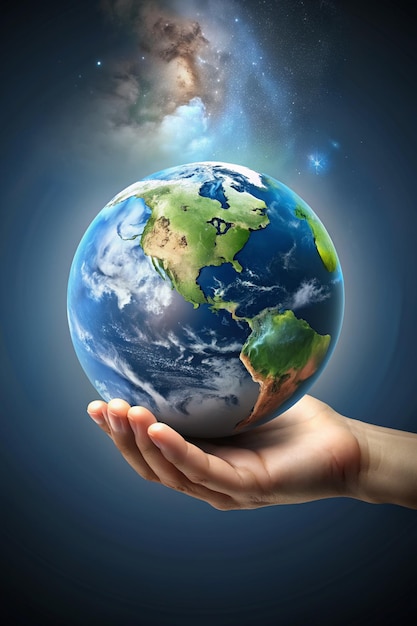 a person holding a globe with the world on it