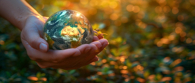 a person holding a globe with the world in their hands