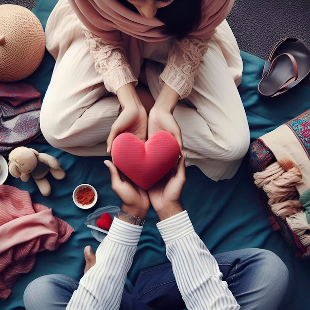 a person holding a heart that has the word love on it