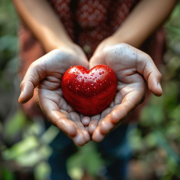 Photo a person holding a heart with the words  a  on it