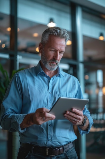 A person holding and interacting with a tablet device