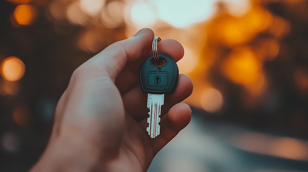 a person holding a key that has the word quot on it