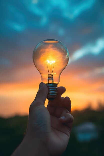 Person Holding Light Bulb in Hand Illuminating Ideas