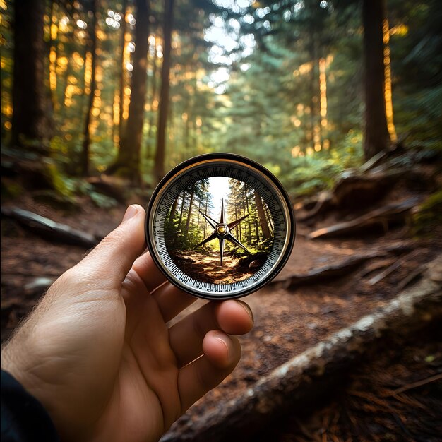 Photo a person holding a magnifying glass in their hand