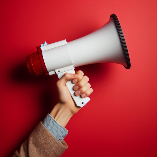 Photo a person holding a megaphone