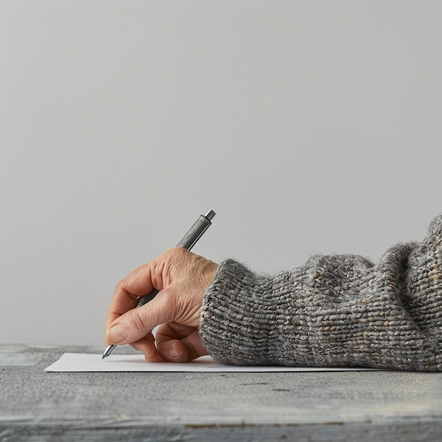 Photo a person holding a pen and a pen with a pen in it