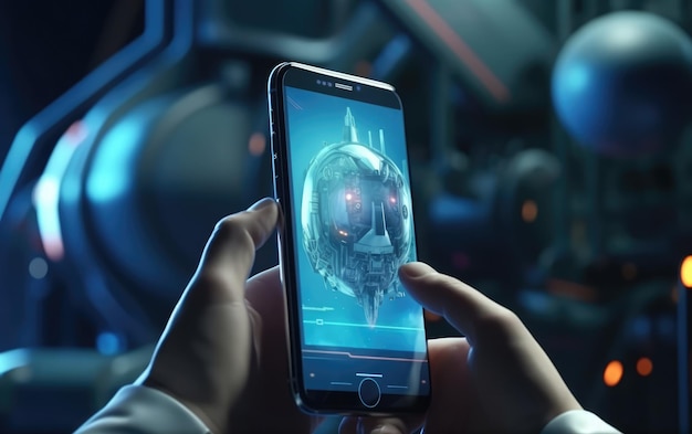 A person holding a phone that has a skull on it