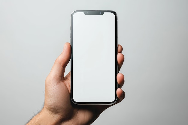 a person holding a phone with a white screen that says  the screen  on it