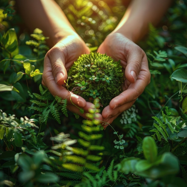 a person holding a piece of broccoli in their hands