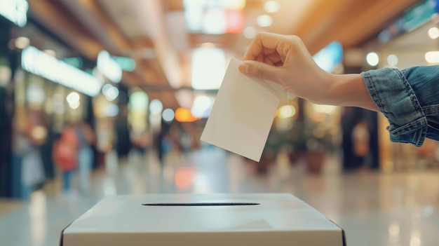 Photo a person holding a piece of paper that says vote on it