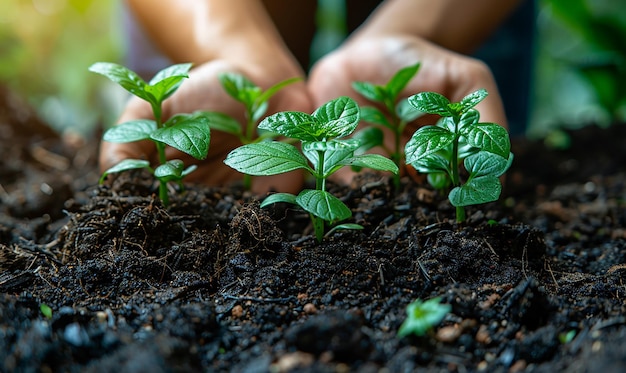 Photo a person holding a plant with the hands holding it