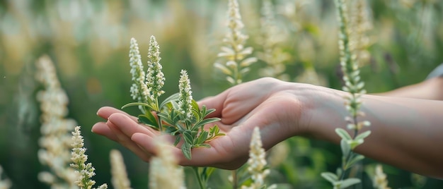 a person holding a plant with the words  wild  on it