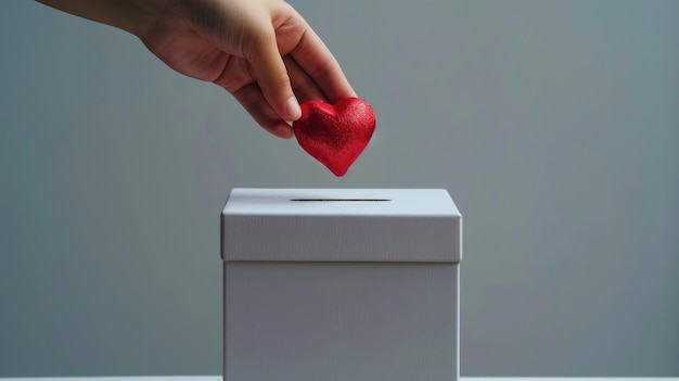 Photo a person holding a red paper towel over a white box