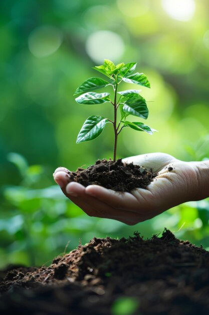 Person Holding Small Plant in Hand