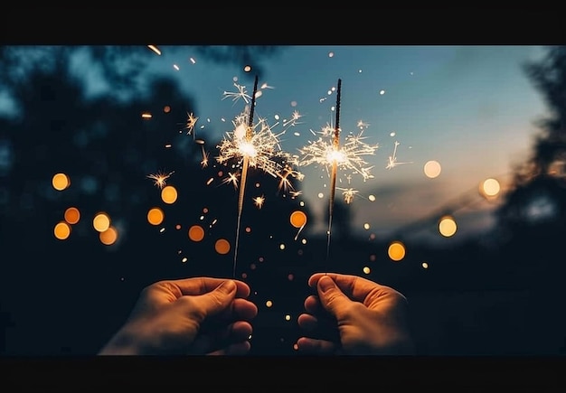 a person holding sparklers with the words quot sparklers quot on the top