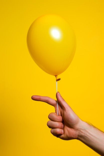 Person Holding a Yellow Balloon