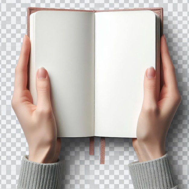 Photo a person holds a book with a brown leather strap