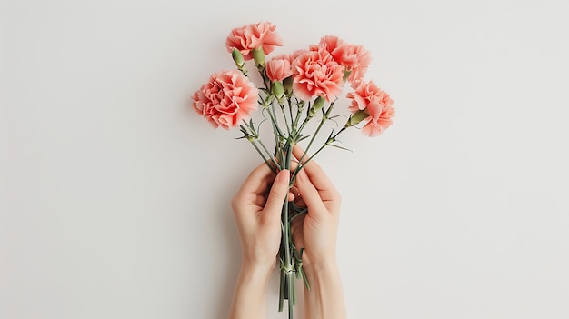 a person holds a bunch of flowers in their hands