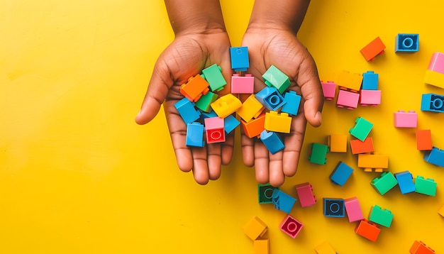 Photo a person holds cubes in their hands including one that says  z