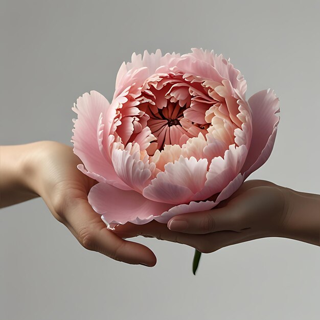 Photo a person holds a flower in their hand