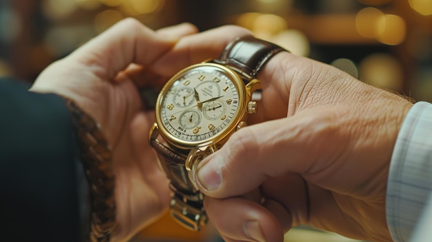 Photo a person holds a watch that says quot watch quot