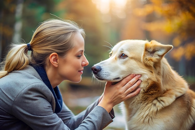 A person interacting with an animal that reflects their emotional state