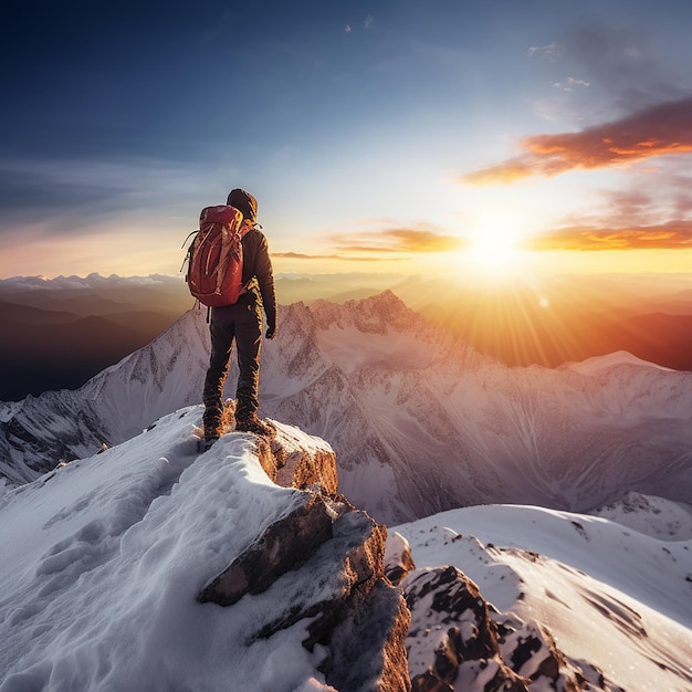 A person is climbing a rock with a rope