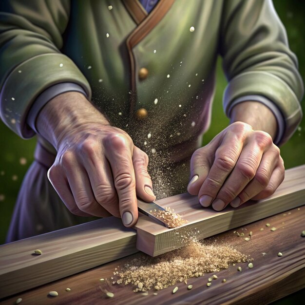 a person is cutting a piece of wood with a cross that says quot crucifix quot