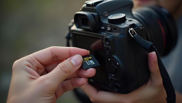 Photo a person is holding a camera with the number 3 on it