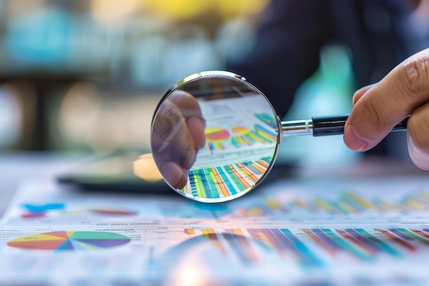 Photo a person is holding a magnifying glass with the word multicolor on it