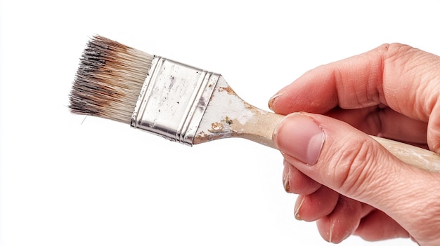 Photo a person is holding a paint brush with a paint brush in their hand