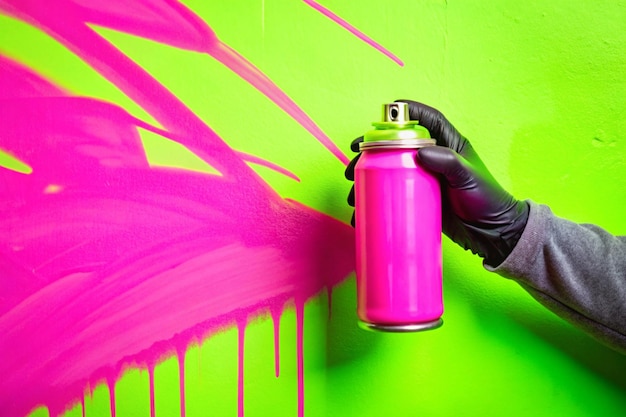 Photo a person is holding a spray can with pink paint on it