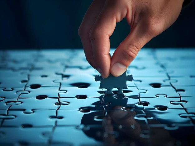 a person is playing a puzzle with the hands on it