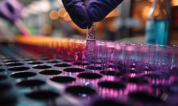 a person is pouring liquid into a glass container