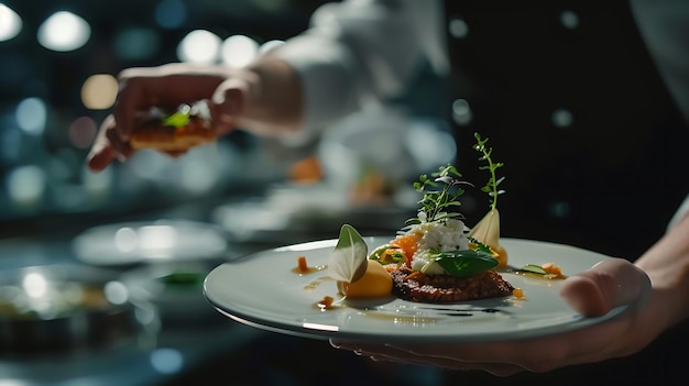 a person is serving food on a plate with a white plate that says cheese