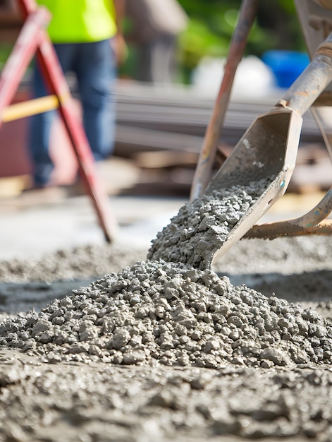 Photo a person is standing in front of a pile of gravel