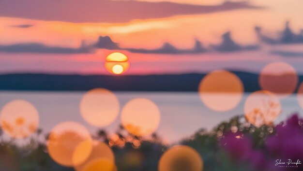 Photo a person is standing in front of a sunset with the sun setting behind them