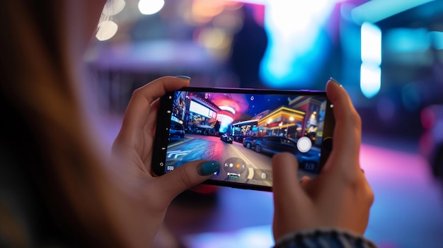 a person is taking a picture of a cityscape