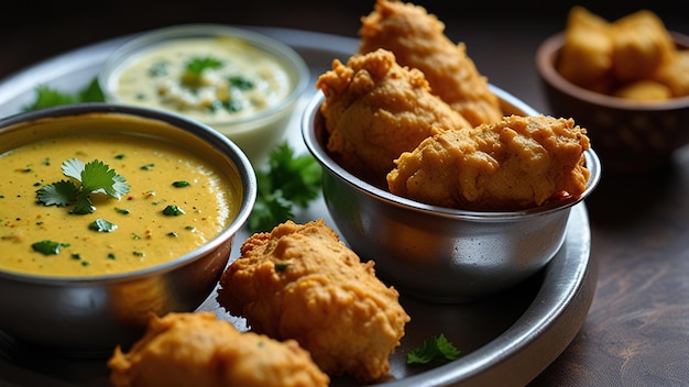 a person is taking a picture of food with a person in the background