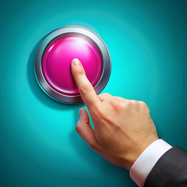 Photo a person is using a button with a pink liquid in the center