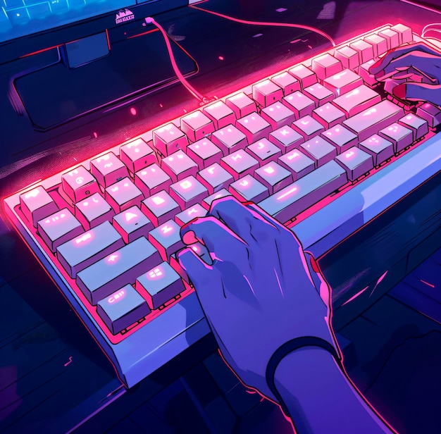 a person is using a keyboard with the word key on the keyboard