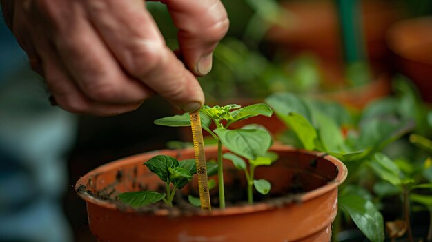 Photo a person is using a plant pot to plant