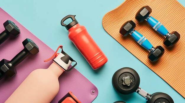 Photo a person is using a watch and a red water bottle