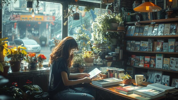 person in a library