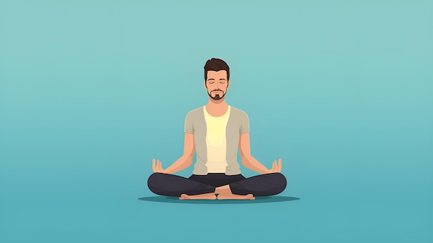 Person meditating promoting mindfulness Person meditating promoting mindfulness