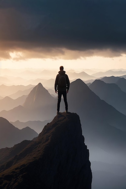 Person on mountain hike